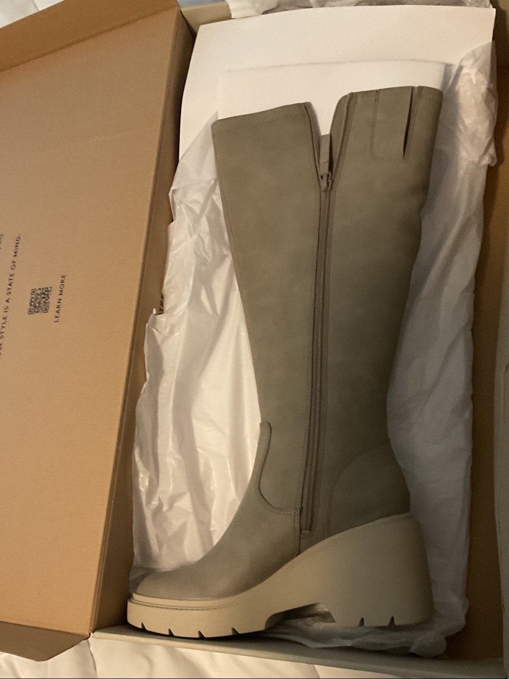 SOUL Naturalizer Over-the-Knee Platform Boots in Dove Grey